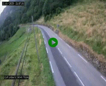 Webcam dans les Pyrénées Atlantique au niveau du col d'Urdos et du fort du Pourtalet sur la N134, en direction du Col et du tunnel du Somport, à 765 mètres d'altitude