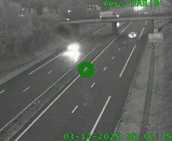 Caméra routière sur l'autoroute A20 au nord de Limoges, à la jonction avec la N520. Vue orientée vers Paris