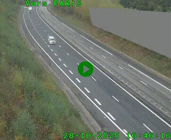 Caméra routière sur l'autoroute A20 à Saint-Pardoux-l'Ortigier, à la jonction avec l'A89. Vue orientée vers Paris