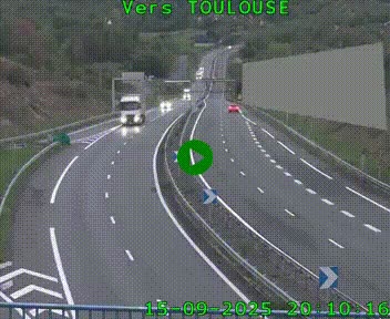 Caméra routière sur l'autoroute A20 à Noailles, en périphérie de Brive-la-Gaillarde. Vue orientée vers Toulouse