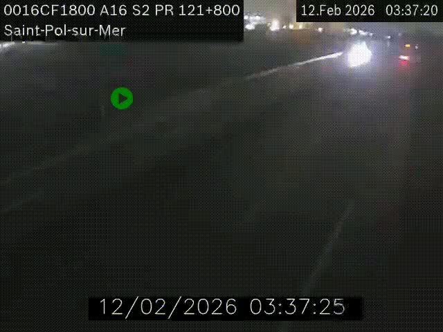 Webcam autoroute A16 à proximité de Dunkerque, à hauteur de la sortie Saint-Pol-sur-Mer. Vue orientée vers Calais