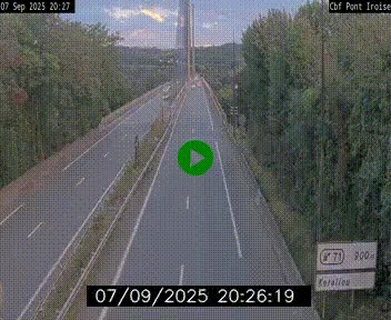 Webcam sur la N165 après le Pont de l'Iroise, à l'entrée de Brest