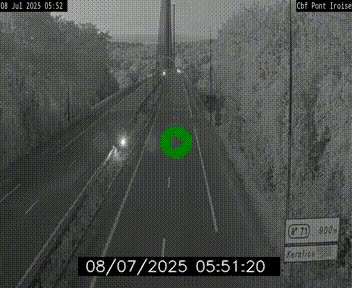 Webcam sur la N165 après le Pont de l'Iroise, à l'entrée de Brest