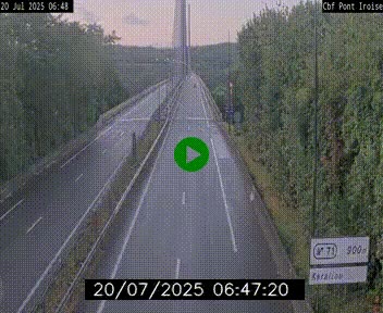 Webcam sur la N165 après le Pont de l'Iroise, à l'entrée de Brest