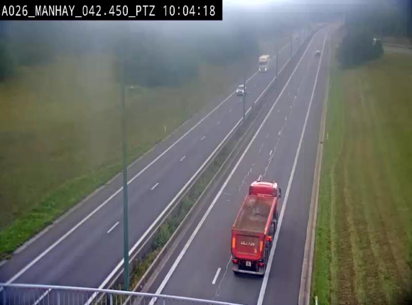 Webcam autoroute A26/E25 à hauteur de Manhay, à la jonction avec la N651 en direction de Liège - BK 42.4