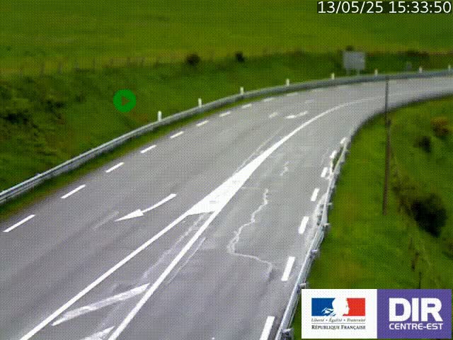 Webcam sur le col Pin Bouchain, vue orientée vers Roanne, en provenance de Lyon sur la nationale 7 (N7)