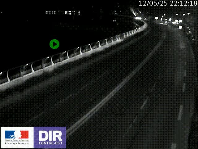 Webcam sur le quai Parjot à Vienne, aux Portes de Lyon, sur la Nationale 7, à la jonction avec le boulevard du Rhône-nord (D1407), caméra orientée vers Lyon