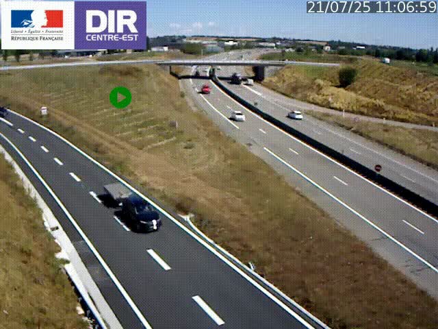 Webcam sur le contournement de Valence, sur la Nationale 7, caméra orientée vers Lyon