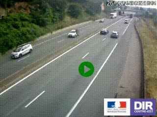 Caméra autoroutière sur l'A47 à hauteur de Givors, a proximité de Lyon. La webcam est orientée vers Lyon