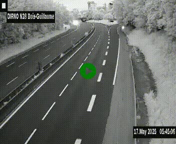 Webcam routière à hauteur de Bois-Guillaume en périphérie de Rouen. Vue orientée vers Rouen