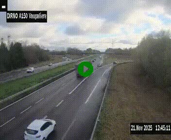 Webcam autoroute A150 à hauteur de La Vaupalière en périphérie de Rouen. Vue orientée vers Rouen