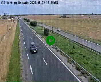 Webcam à hauteur de Vert-en-Drouais sur la N12, en périphérie de Dreux. Vue orientée vers Alençon