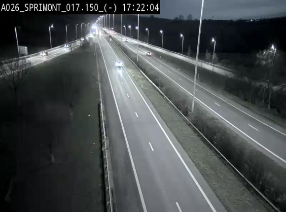 Webcam E25 (A26) à hauteur de Sprimont en direction de Liège et en provenance de Bastogne