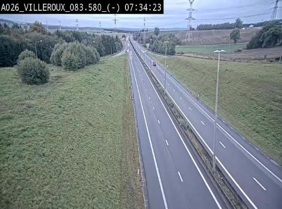 Webcam autoroute A26/E25 à hauteur de Vaux-sur-Sûre, à la jonction avec la N85 en direction de Liège - BK 83.6
