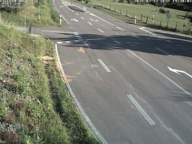 Webcam sur la RD164 à Tilleux. Vue orientée vers Neufchâteau