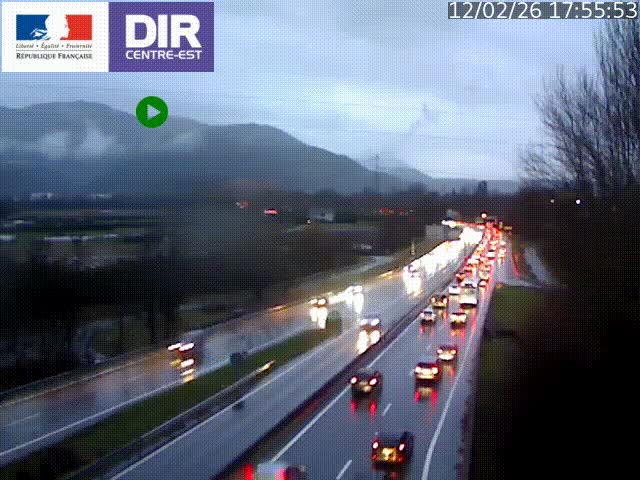 Caméra trafic à Meylan sur la Rocade-Sud de Grenoble en direction d'Aix-en-Provence