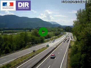 Caméra trafic à Meylan sur la Rocade-Sud de Grenoble en direction d'Aix-en-Provence