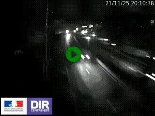 Caméra autoroute sur A6 - Valvert, près de Lyon, en direction de Paris, à hauteur de la sortie 36 Porte du Valvert