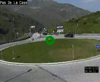 Webcam sur la N22 au niveau du poste frontière entre la France et Andorre à proximité de Pas de la Case à plus de 2000 mètres d'altitude