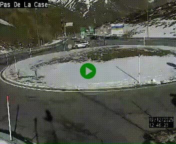 Webcam sur la N22 au niveau du poste frontière entre la France et Andorre à proximité de Pas de la Case à plus de 2000 mètres d'altitude