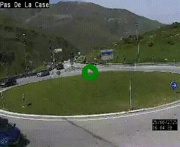 Webcam sur la N22 au niveau du poste frontière entre la France et Andorre à proximité de Pas de la Case à plus de 2000 mètres d'altitude