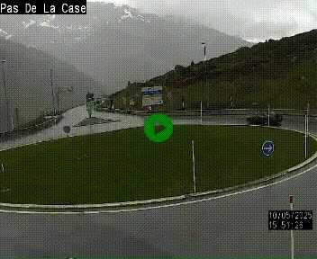 Webcam sur la N22 au niveau du poste frontière entre la France et Andorre à proximité de Pas de la Case à plus de 2000 mètres d'altitude