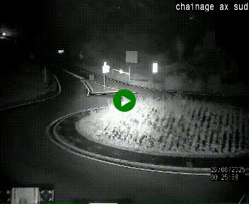 Webcam au nord d'Ax-les-Thermes au niveau de l'aire de chaînage de la N20. Vue orientée vers les Pyrénées, en direction de Pas de la Case