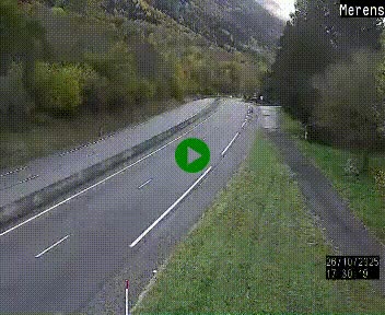 Webcam dans les Pyrénées à hauteur de Mérens-les-Vals sur N320, en direction de Pas de la Casa (Andorre)