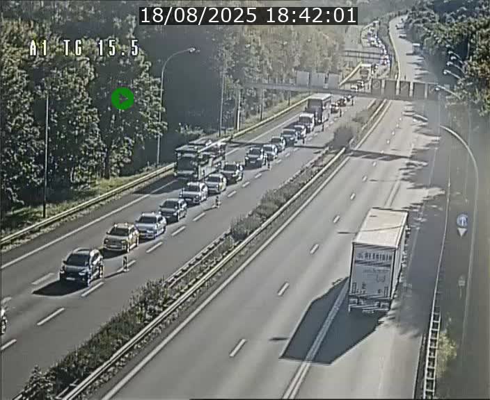 Traffic live webcam Luxembourg Munsbach - A1 direction Luxembourg - BK 15.5
