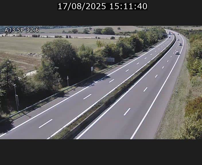 Webcam info trafic A13 à hauteur de Mondorf-les-bains. Vue orientée vers Altwies