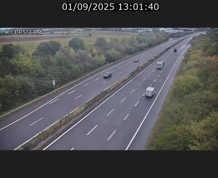 Webcam trafic sur A13 à hauteur de Mondorf-les-Bains en direction d'Altwies