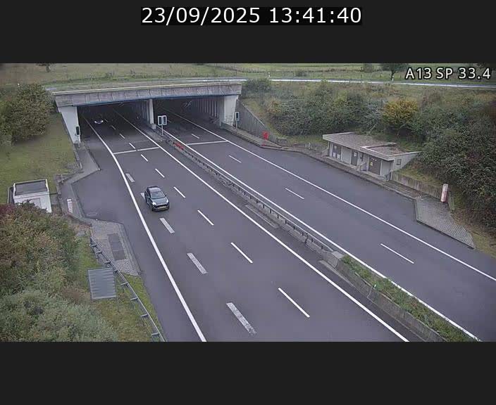 Webcam trafic sur A13 à hauteur d'Altwies en direction de Mondorf-les-bains et en provenance de l'Allemagne