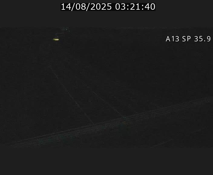 Webcam trafic sur A13 à l'entrée ouest du tunnel Markusbierg à Remerschen. Vue orientée vers Mondorf-les-Bains.