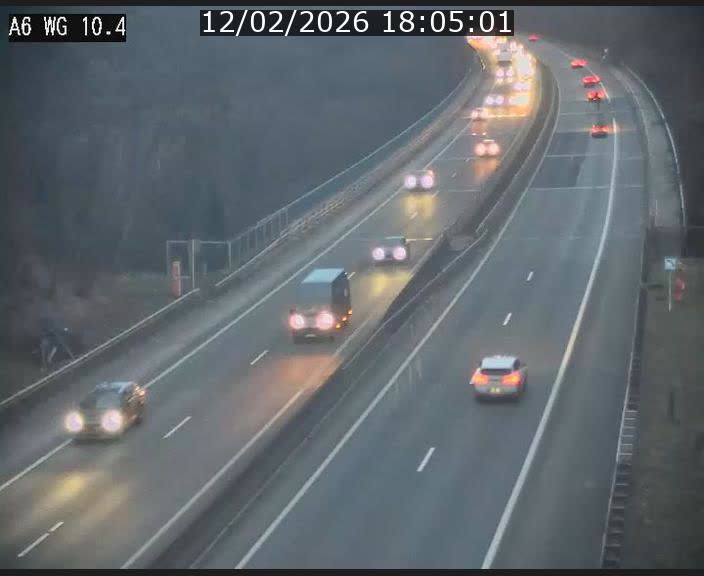 Traffic live webcam Luxembourg Mamer - A6 - BK 10.4 - direction Luxembourg/France/Allemagne
