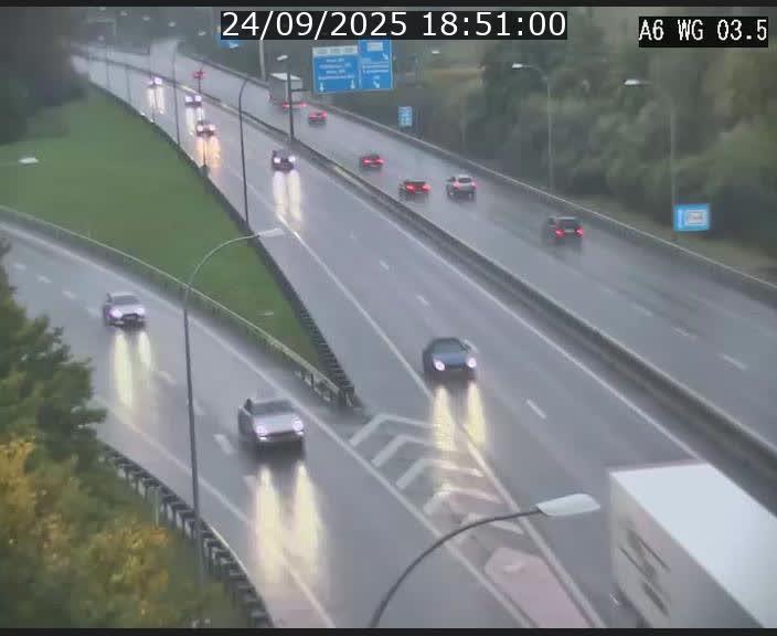 Traffic live webcam Luxembourg - Croix de Cessange - A6 - BK 3.5 - direction France/Allemagne