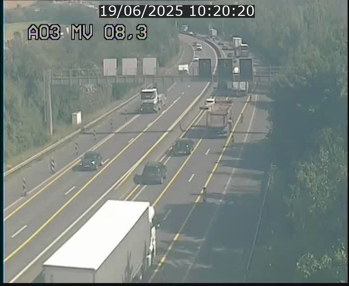 Webcam Autoroute après la Croix de Bettembourg en direction de Luxembourg sur l'A3
