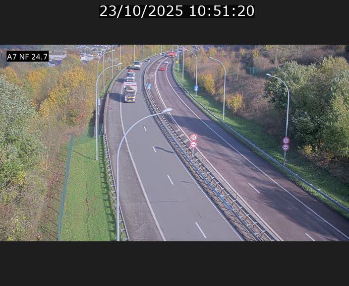 Caméra trafic Luxembourg - A7, Schieren direction Mersch