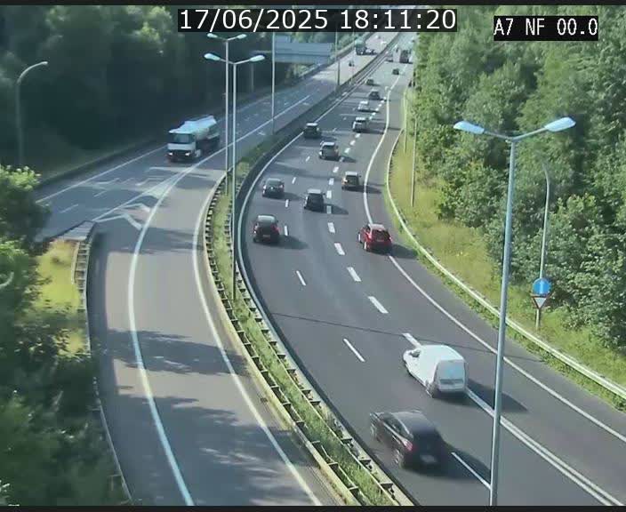 Caméra autoroute Luxembourg A7 - Echangeur A1/A7 Grünewald direction Tunnel Stafelter