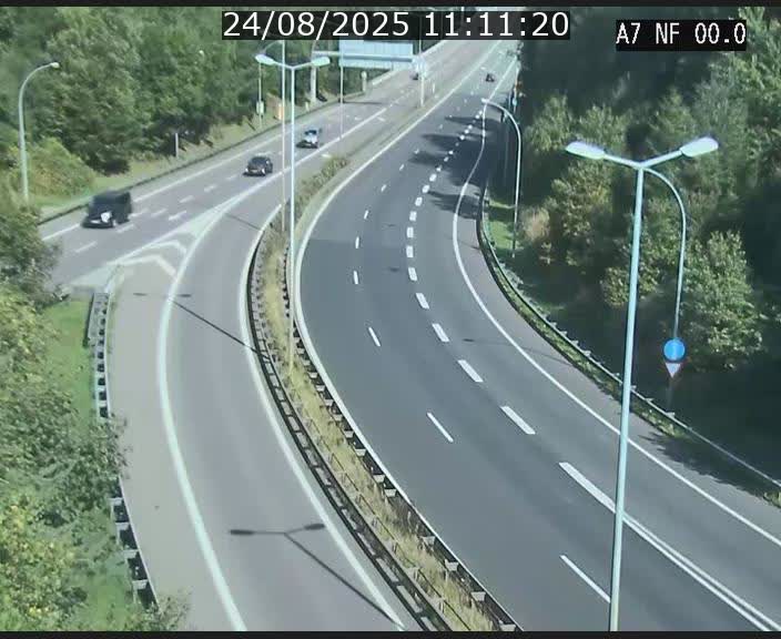 Caméra autoroute Luxembourg A7 - Echangeur A1/A7 Grünewald direction Tunnel Stafelter
