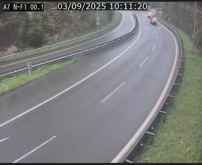 Webcam autoroute Luxembourg A7 située dans la sortie 1 Waldhof, vers la N11, avant le Tunnel Stafelter