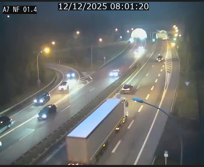 Caméra autoroute Luxembourg A7 - Echangeur Waldhaff - direction Tunnel Stafelter