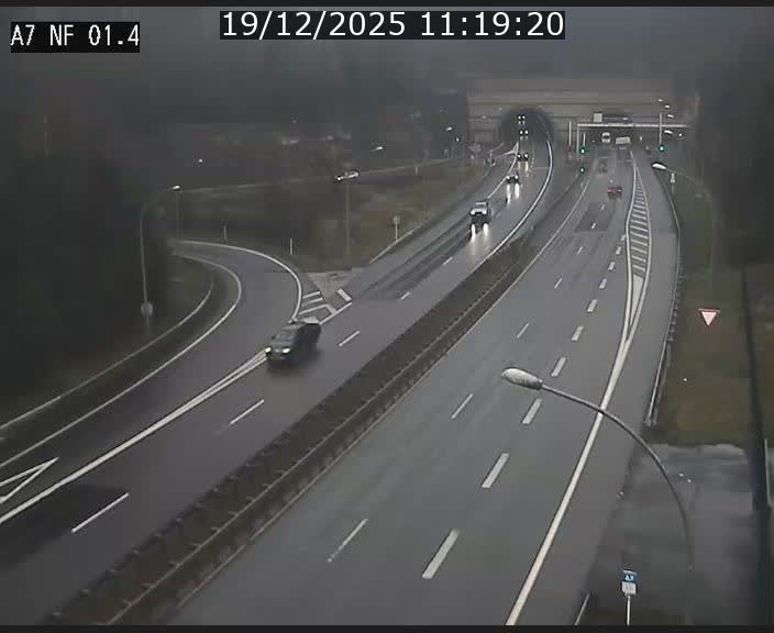 Caméra autoroute Luxembourg A7 - Echangeur Waldhaff - direction Tunnel Stafelter