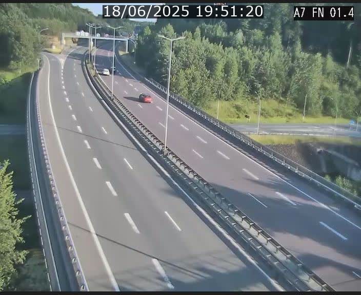Caméra autoroute Luxembourg A7 - Tunnel Stafelter - direction Echangeur Grünewald