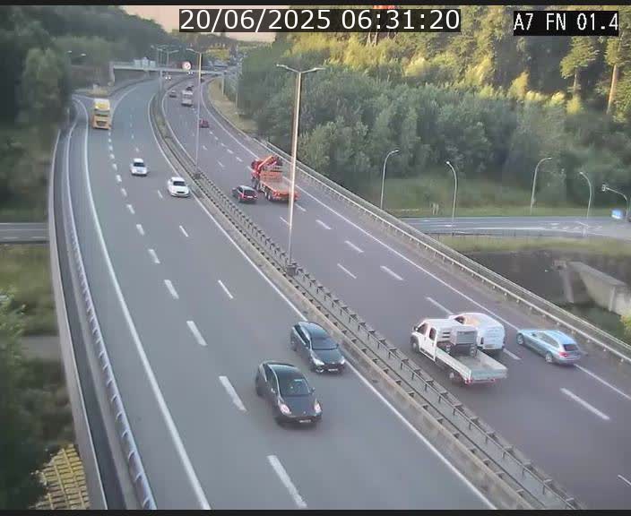 Caméra autoroute Luxembourg A7 - Tunnel Stafelter - direction Echangeur Grünewald