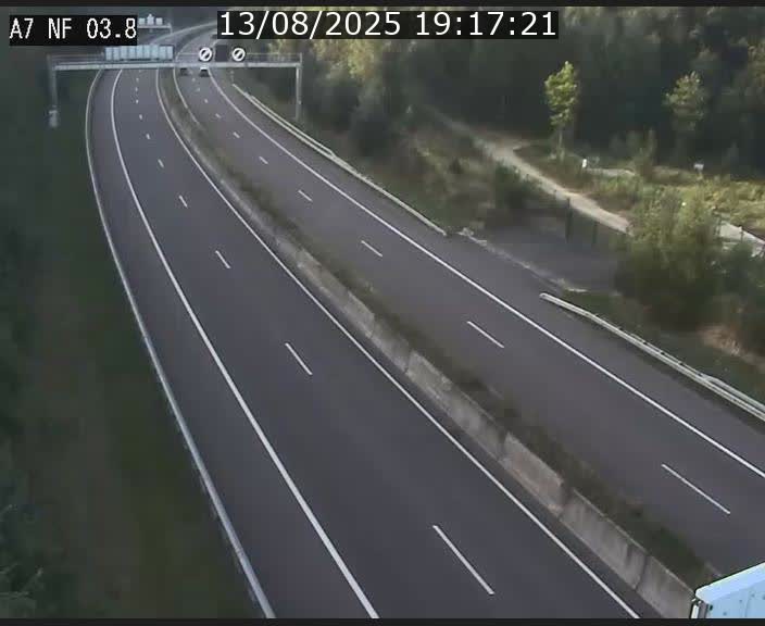 Webcam autoroute A7 au Luxembourg à la sortie du Tunnel Stafelter vers le Nord