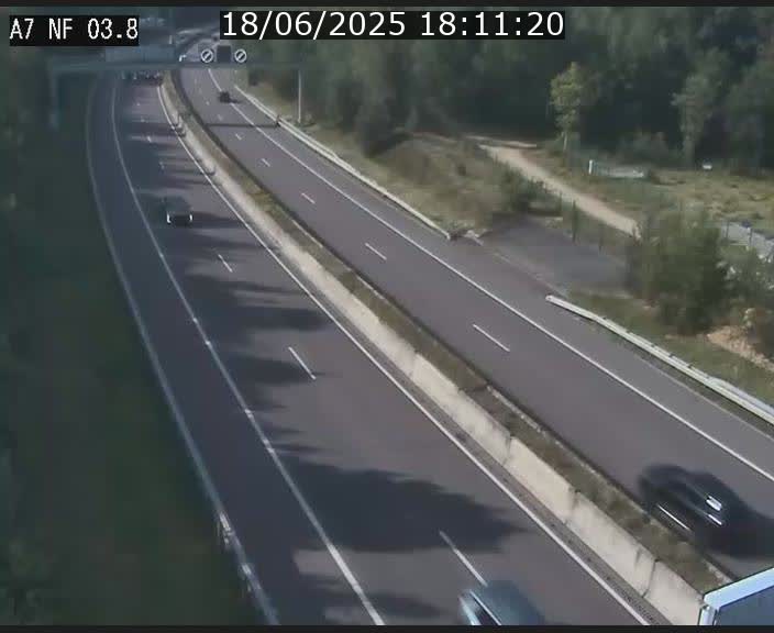 Webcam autoroute A7 au Luxembourg à la sortie du Tunnel Stafelter vers le Nord