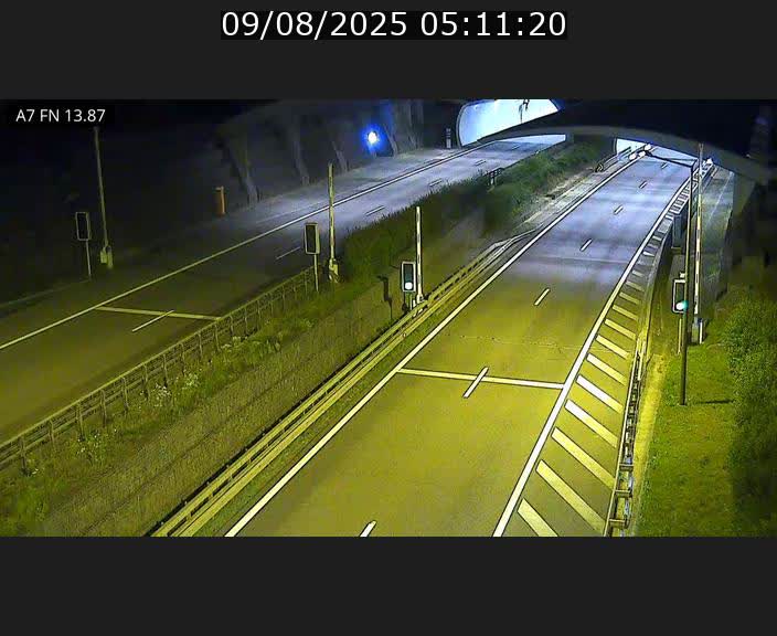 Caméra trafic Luxembourg - A7, Tunnel Gousselerbierg, entrée nord, direction Lorentzweiler