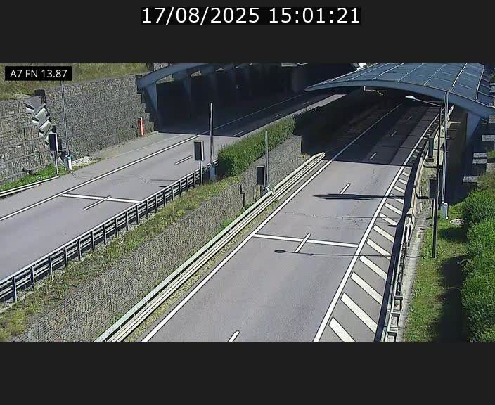 Caméra trafic Luxembourg - A7, Tunnel Gousselerbierg, entrée nord, direction Lorentzweiler