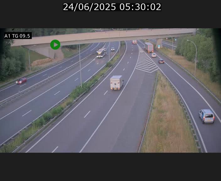 Traffic live webcam Luxembourg Jonction Grünewald - A1 direction Luxembourg-ville - BK 9.5