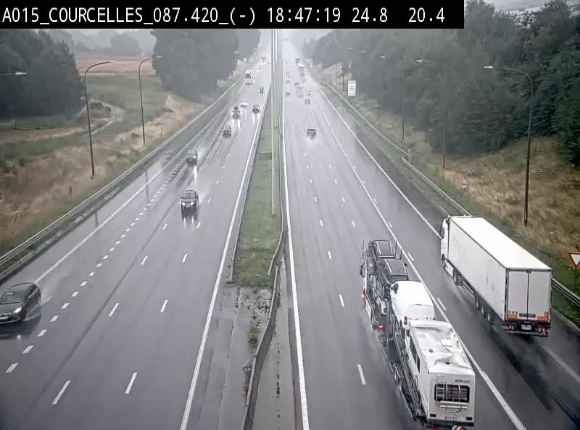 Webcam autoroute Belgique - Viesville - E42 direction Mons - BK 84.35